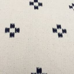 "Chiangmai Native Cotton Blue & Cream Printed Pillow Cushion Cover 50cmx50cm - 20""x20" - thumbnail 3