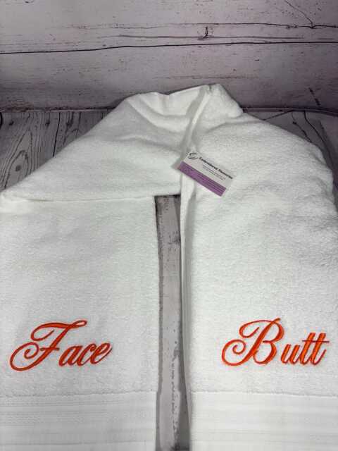 Face Butt Embroidered Towel College Gifts Christmas Gift Ideas Fathers Day Gag Birthday - image 1
