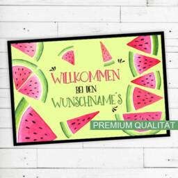 Dreckspatz?? Floor Mat Melon With Your Name Or Text Non-Slip - Washable High-Quality Outdoor Area Dirt Trap Door - thumbnail 1