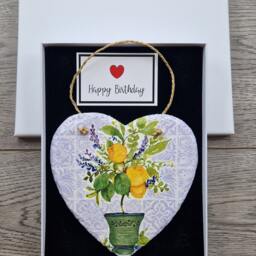 Lemon Tree Slate Heart Plaque Italian Decoration - 15cm - thumbnail 3