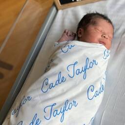 Baby Swaddle Blanket, Personalized Name Birth Announcement Boy Hospital Newborn Photo, Shower Gift - thumbnail 1