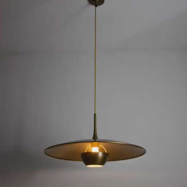 1950's Mid Century Modern Raw Brass Light Fixture in Solid Chandelier Handmade & Antique Kingdomslightltd - image 1