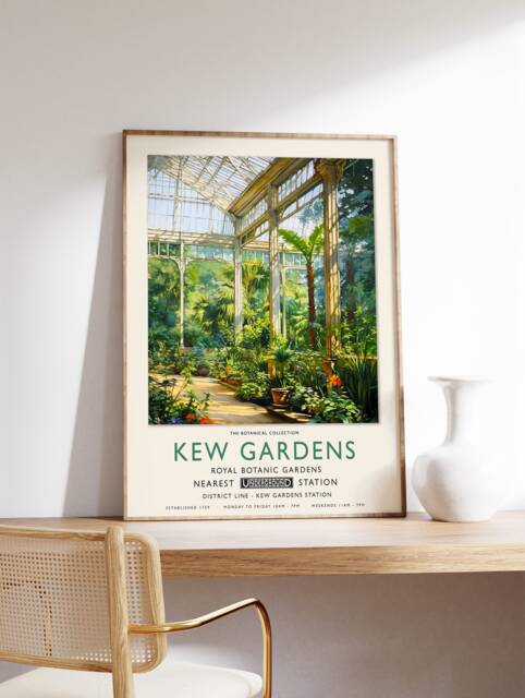 Kew Gardens Print, London Botanical William Morris Poster, Vintage Wall Art, Floral A1/A2/A3/A4 - image 1
