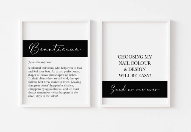 Salon Prints, Beautician Definition, Nail Design Art, Set Of 2 - image 1