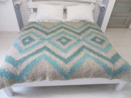 Handmade Wool Throw Blanket Scandinavian Woven Rug, Carpathian Design