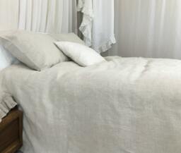 Natural Linen Duvet Cover, Undyed, Uncoloring, Handmade From Washed Linen, Available in Queen, King, Or Custom Size