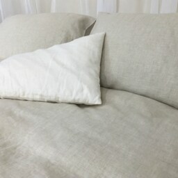 Natural Linen Duvet Cover, Undyed, Uncoloring, Handmade From Washed Linen, Available in Queen, King, Or Custom Size - thumbnail 2