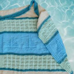 Sleepytime Sailboats Knit Baby Blanket Pattern Nautical Theme - PDF Pattern - thumbnail 3