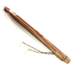 Olive Wood Yad Torah Pointer, Engraved Judaica Art, Bar Mitzvah Gift - thumbnail 2