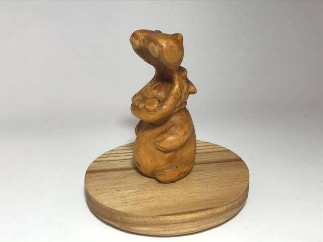 Hand Carved Wooden Hippo - image 1