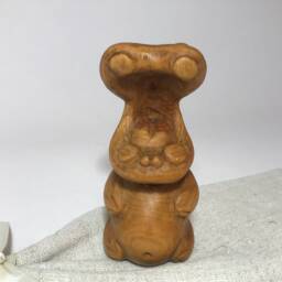 Hand Carved Wooden Hippo - thumbnail 3