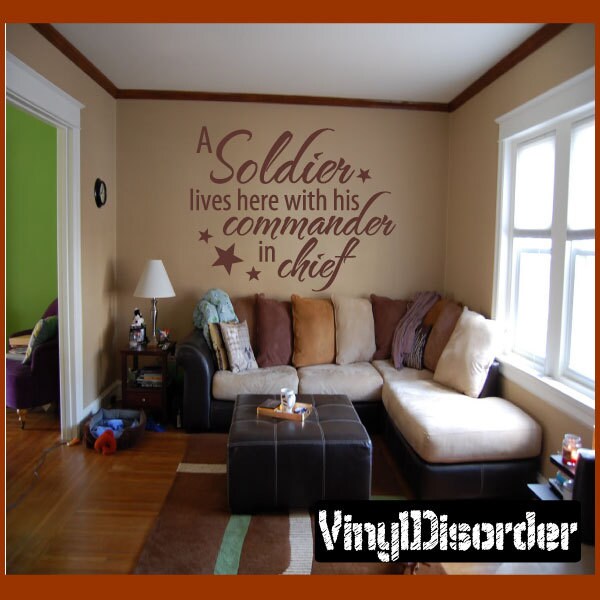 A Soldier Lives Here With His Commander in Chief - Vinyl Wall Decal Quotes Sticker Hd112Et - image 1