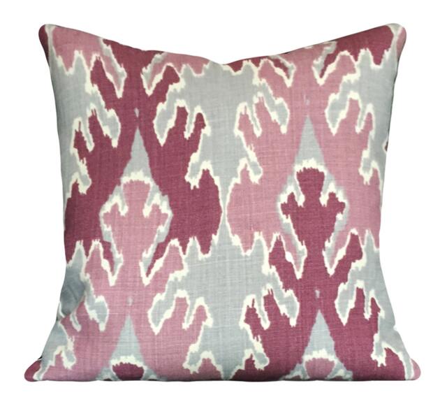 Kelly Wearstler Bengal Bazaar in Magenta Pink Pillow Cover Lee Jofa Linen With Ivory Backing - Only Two Left - image 1
