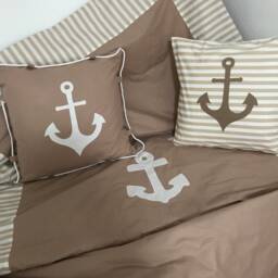 Country Style Maritime Patchwork Blanket Bedspread Baby Beige/White Ca.130x200cm - thumbnail 3