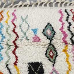 Handmade Moroccan Wool Rug Colorful Berber Azilal Runner - 2.7x6.6Ft - thumbnail 4