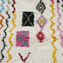 Handmade Moroccan Wool Rug Colorful Berber Azilal Runner - 2.7x6.6Ft - thumbnail 3