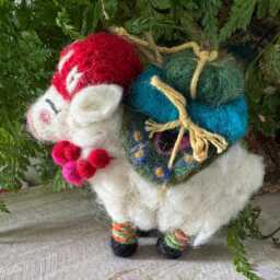 Felt Llama Ornament, Decoration. Felt Home Decor. Made in Nepal - thumbnail 3
