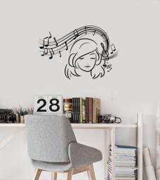 Musical Girl Vinyl Wall Decal Music Teen Room Decor Art Stickers Mural - #2845Di - thumbnail 1