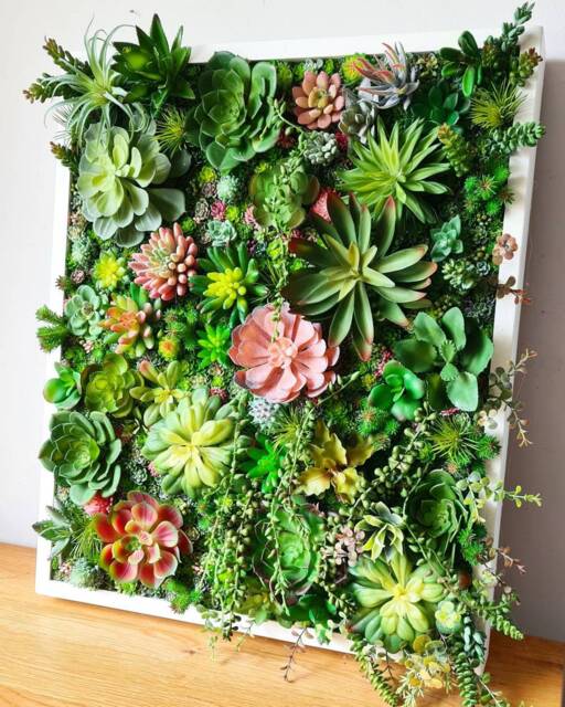 Faux Succulent 3D Wall Art Rustic Wood Framed Botanical Decor For Home Or Business - image 1