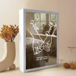 Personalized Anniversary Led Light Box, Custom Names & Date - thumbnail 2