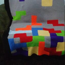 Video Game Family Blanket - Crocheted Blocks - thumbnail 4