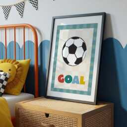 Soccer Poster, Kids Football Print, Sports Boys Bedroom, Playroom Wall Art - thumbnail 3