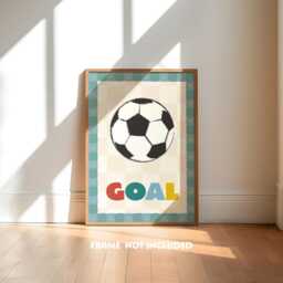 Soccer Poster, Kids Football Print, Sports Boys Bedroom, Playroom Wall Art - thumbnail 1