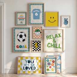 Soccer Poster, Kids Football Print, Sports Boys Bedroom, Playroom Wall Art - thumbnail 2