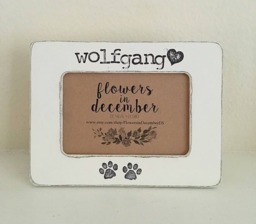 Personalized Pet Picture Frame, Dog Name, Custom Gift, Loss Memory, Furr Baby - Flowers in December - thumbnail 1