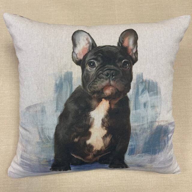 Linen - Cushion Cover With French Bulldog Dcp017-Cush - image 1