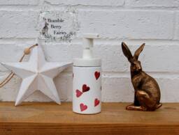Soap Dispenser Emma Bridgewater Hearts Hand Wash Decoupaged Glass Handmade