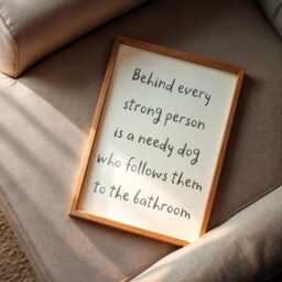 Needy Dog Print - Behind Every Strong Person Is A Print, Funny Bathroom Prints, Owner Fun Themed Gift Ideas - thumbnail 1