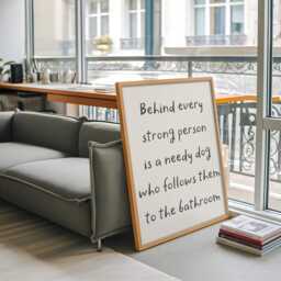 Needy Dog Print - Behind Every Strong Person Is A Print, Funny Bathroom Prints, Owner Fun Themed Gift Ideas - thumbnail 3