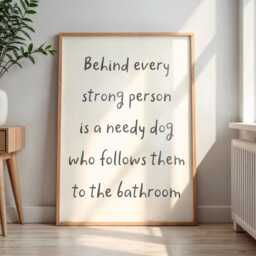 Needy Dog Print - Behind Every Strong Person Is A Print, Funny Bathroom Prints, Owner Fun Themed Gift Ideas - thumbnail 2