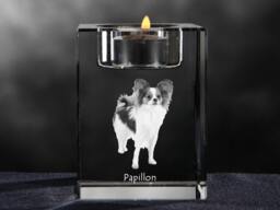 Papillon, Crystal Candlestick With Dog, Souvenir, Decoration, Limited Edition, Collection - thumbnail 1
