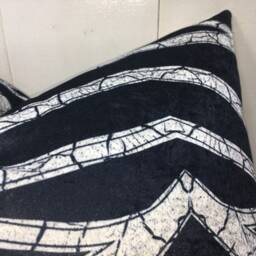 Ikat Silk Pillow Cover, Handwoven Cushion, Modern Home Decor - 24x24 - thumbnail 2