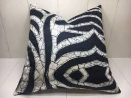 Ikat Silk Pillow Cover, Handwoven Cushion, Modern Home Decor - 24x24