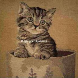 Tabby Kitten in Vase Tapestry Cushion Cover Sham - thumbnail 2