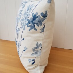 Handmade Laura Ashley Forsythia Cushion Blue Floral Linen Cushion - thumbnail 3