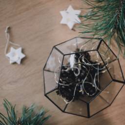 stained Glass Dodecahedron Terrarium Modern Indoor Planter Vase - thumbnail 2