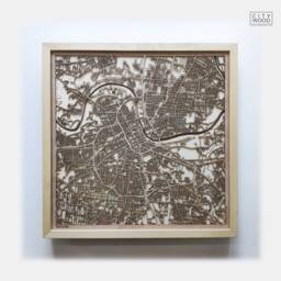 Nashville Wooden Map - Laser Cut City Streets, Framed Wall Art