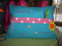 Custom Embroidered Baby Child Cushion in The Child's Name, Birth Gift, Decorative Room Cushion, Pillow