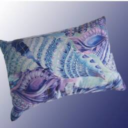 Blue Green Purple Spiral Shells Accent Pillow - Sea Throw Sofa Settee Cushion