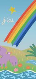 Claire Fontaine Collection Scenic 3. Delightful French Nursery Tale Wall Art, Bright Dreamy Rainbow Kids Mural, Inspiring Vivid Imagination - thumbnail 3
