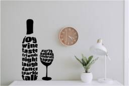 Joy Wine Taste Friend's Vinyl Wall Art, Decal, Sticker, Transfer, Mural, Removable, Interior, Exterior, Peel & Stick, Full - 0660 - thumbnail 1