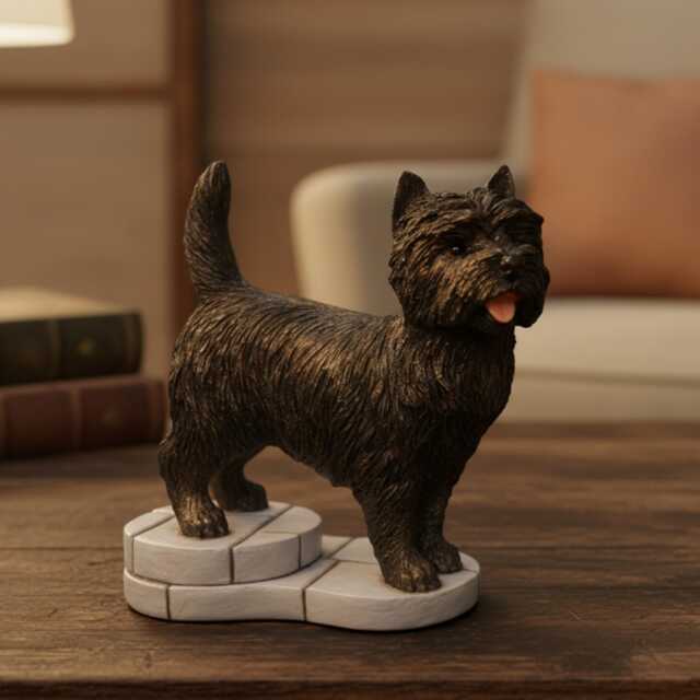 Black Cairn Terrier Figurine Gift, 4.5 Inch High, Fine Sculpted Detail, Professionally Handmade & Painted - image 1
