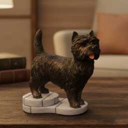 Black Cairn Terrier Figurine Gift, 4.5 Inch High, Fine Sculpted Detail, Professionally Handmade & Painted - thumbnail 1