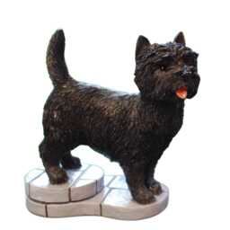 Black Cairn Terrier Figurine Gift, 4.5 Inch High, Fine Sculpted Detail, Professionally Handmade & Painted - thumbnail 3