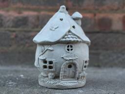 Outdoor Fairy House Statue Concrete Home Sculpture Stone Garden Decoration Cement Ornament Front Door Figurine Welcome Art Lover Gift - thumbnail 1