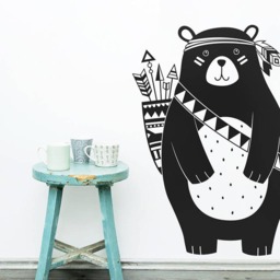 Tribal Bear Wall Decal - Nursery Decal, Vinyl Woodland Animal Sticker - thumbnail 2